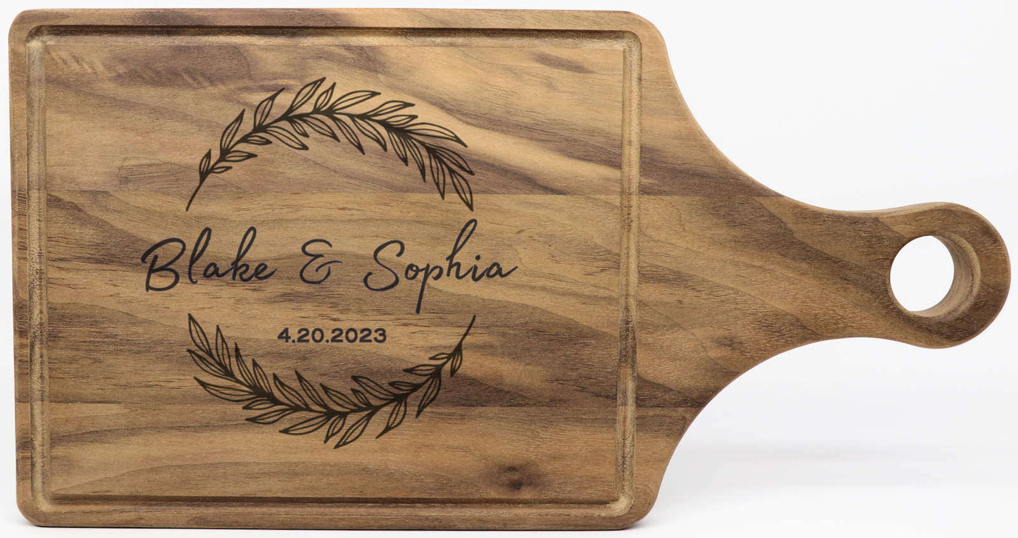 Walnut Paddle Style Cutting Board - Couples