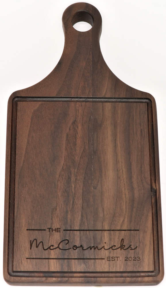 Walnut Paddle Style Cutting Board - Family