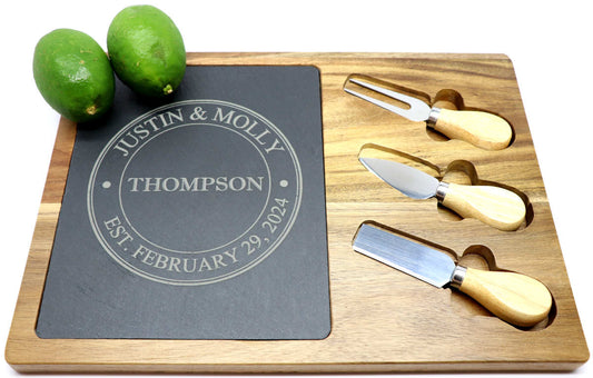 Acacia and Slate Cheese Set - Couples