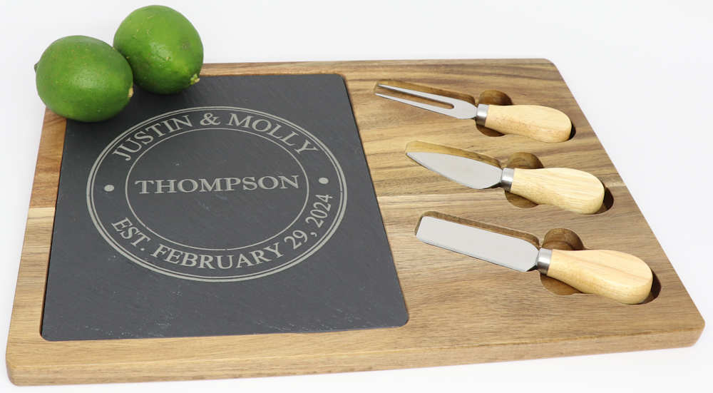 Acacia and Slate Cheese Set - Couples