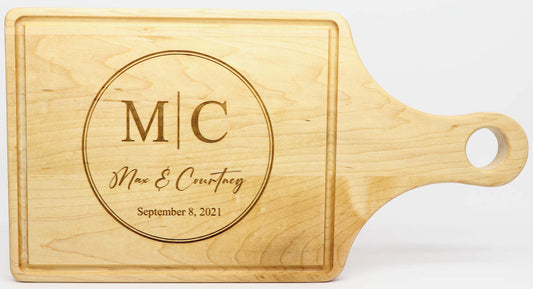 Maple Paddle Style Cutting Board - Couples