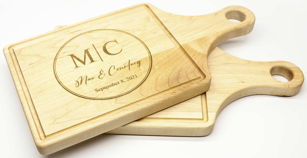 Maple Paddle Style Cutting Board - Couples