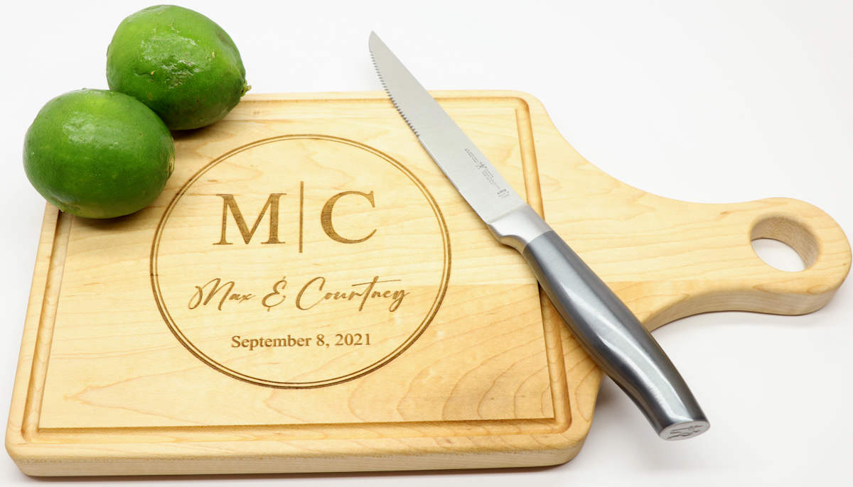 Maple Paddle Style Cutting Board - Couples