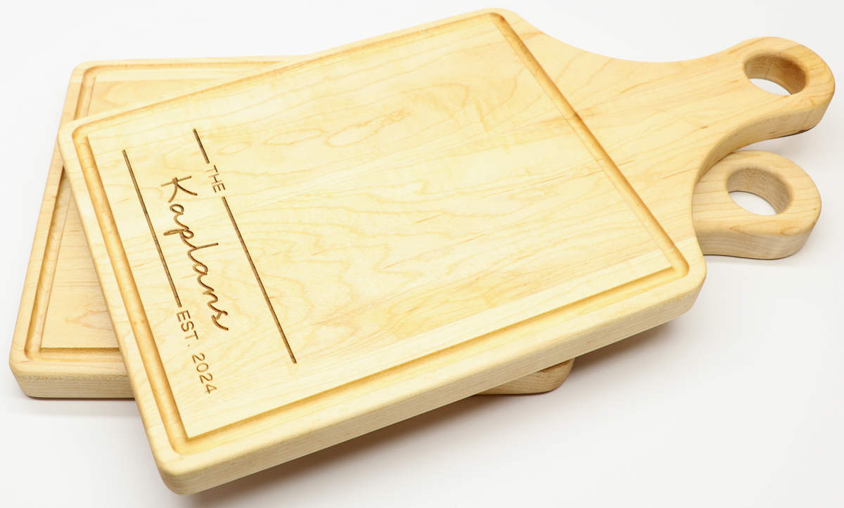 Maple Paddle Style Cutting Board - Family