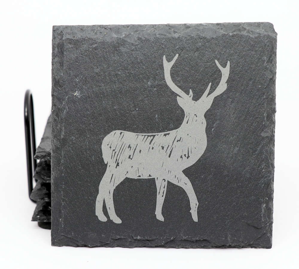 Winter Hike Coaster Set - Square Slate