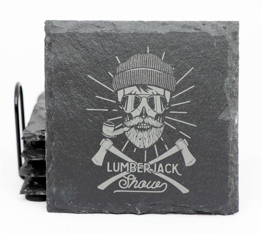 Working Skulls Coaster Set - Square Slate