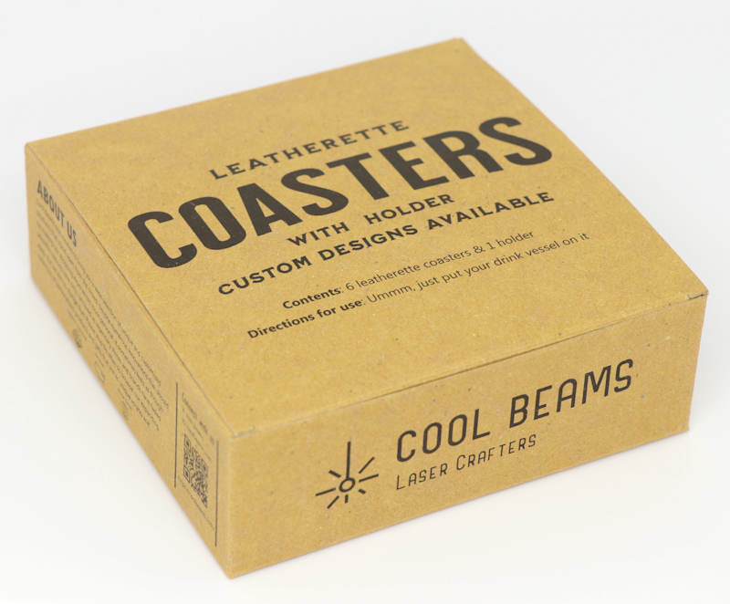 Sports Balls Round Leatherette Coaster Set - Dark Brown