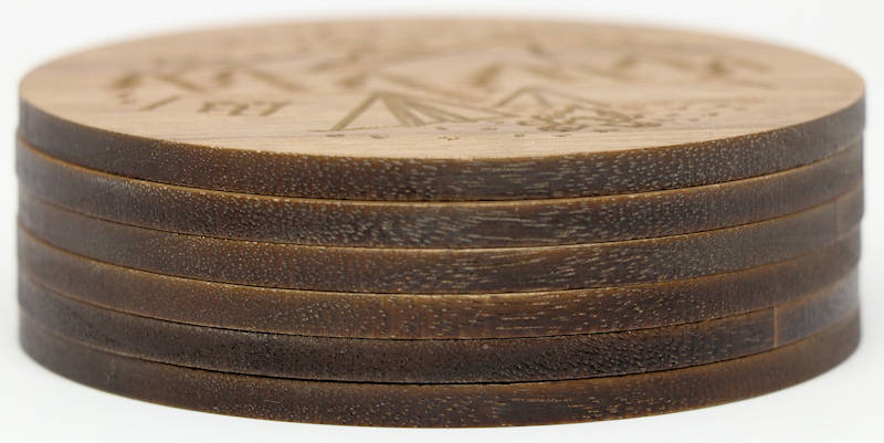 Explore Solid Wood Coaster Set