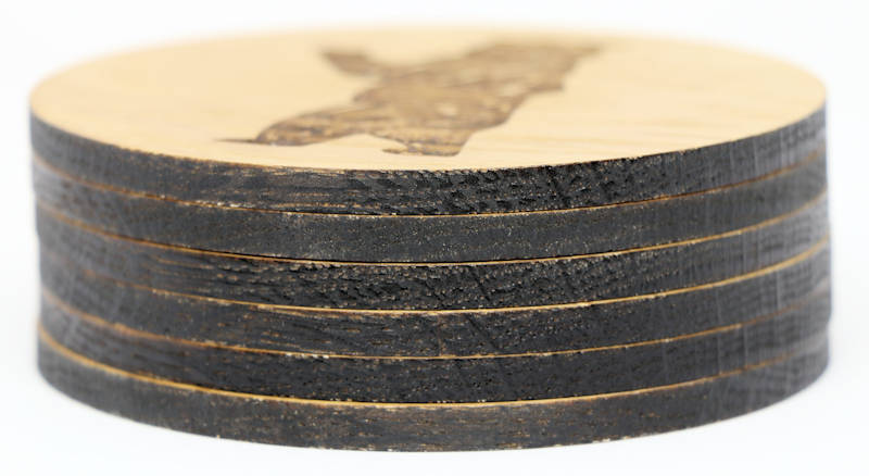 UFO Solid Wood Coaster Set