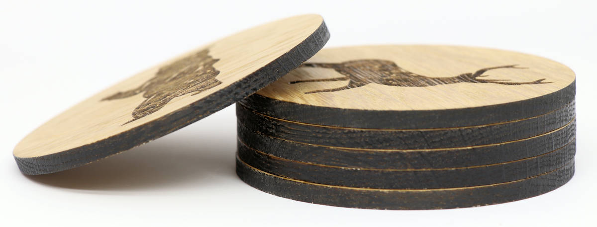 UFO Solid Wood Coaster Set