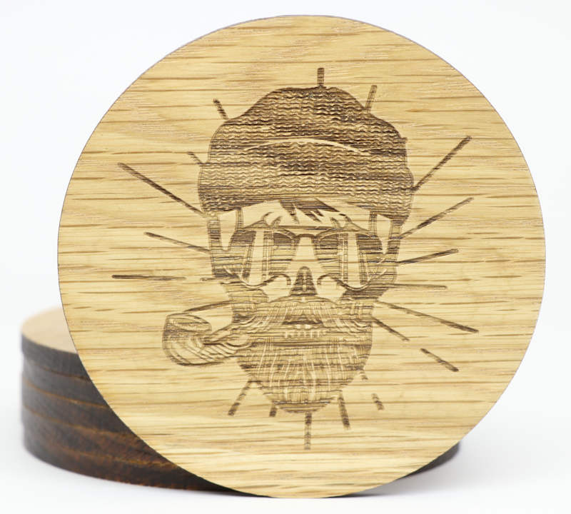 Skulls Solid Wood Coaster Set