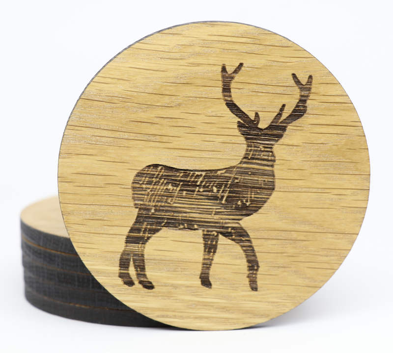 Forest Animals Solid Wood Coaster Set