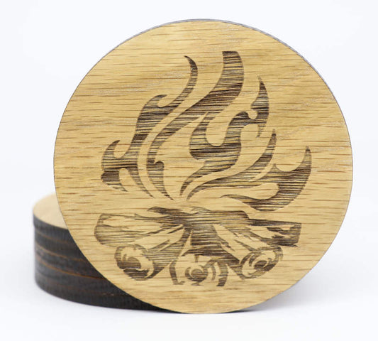 Mountain Camping Solid Wood Coaster Set