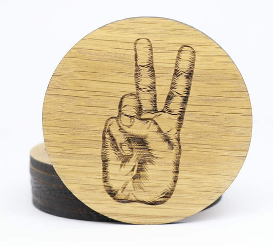 Hands Solid Wood Coaster Set