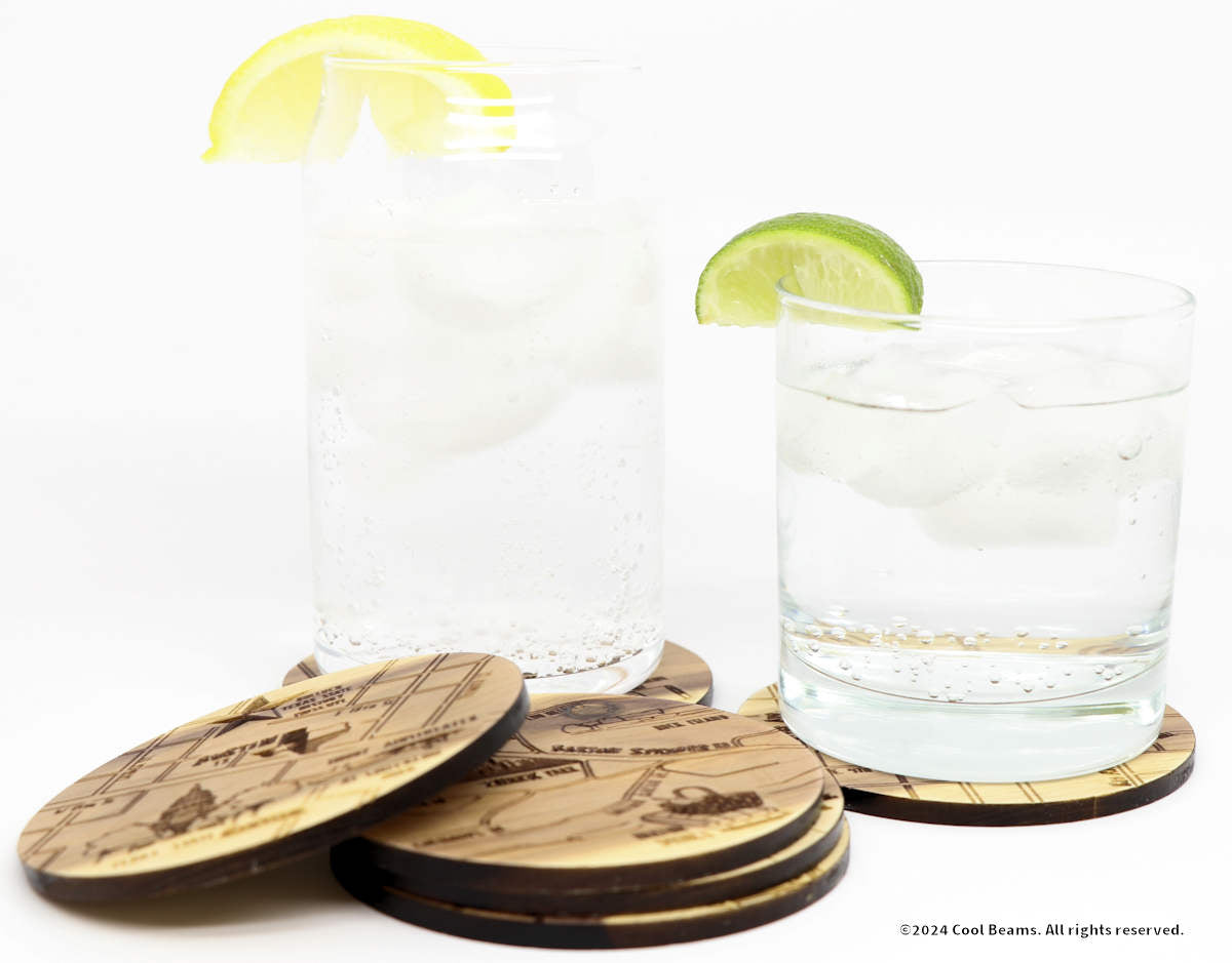 Austin Texas Solid Wood Coasters
