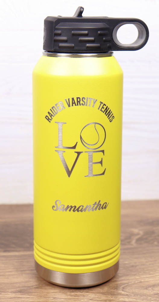 32 oz. Double Wall Insulated Water Bottle with Flip Top Straw - Sports