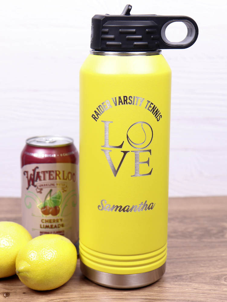 32 oz. Double Wall Insulated Water Bottle with Flip Top Straw - Sports