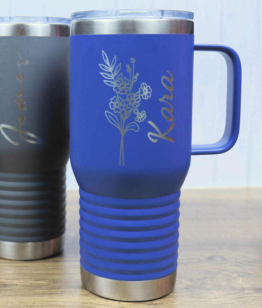 Travel Mug 20 oz. Vacuum Insulated Tumbler with Slider Lid - Birth Flower