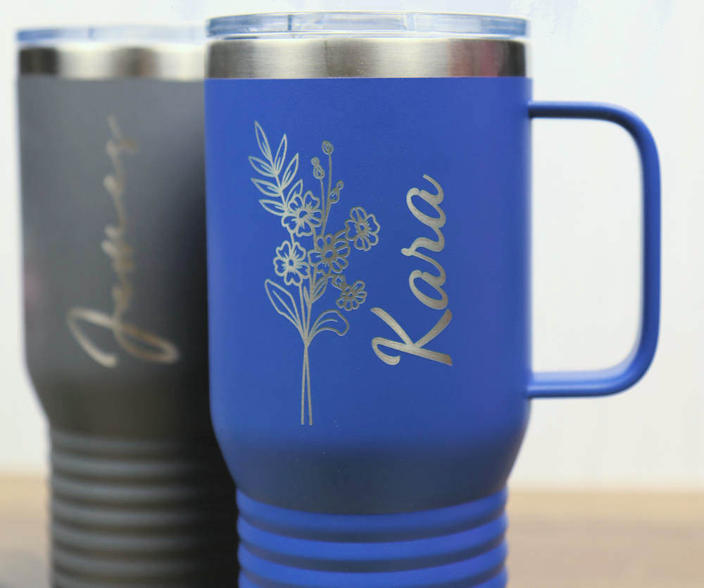 Travel Mug 20 oz. Vacuum Insulated Tumbler with Slider Lid - Birth Flower