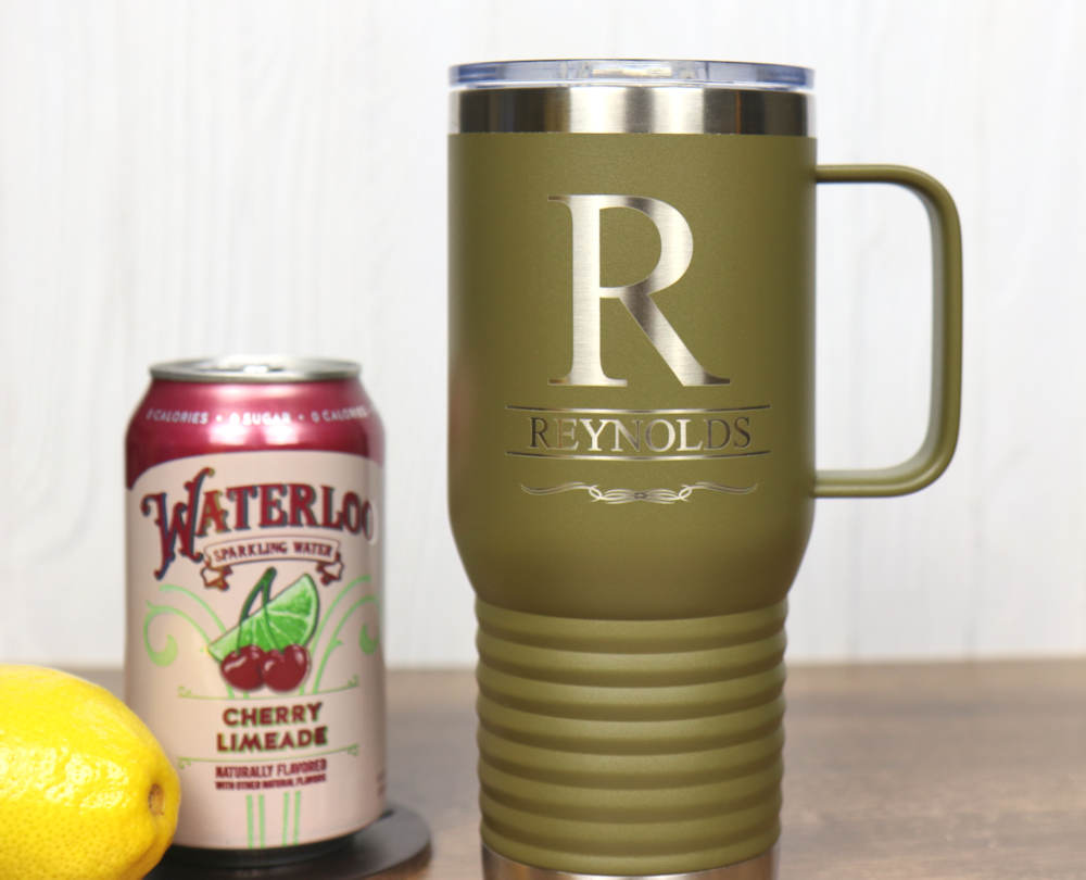 Travel Mug 20 oz. Vacuum Insulated Tumbler with Slider Lid - Monogram