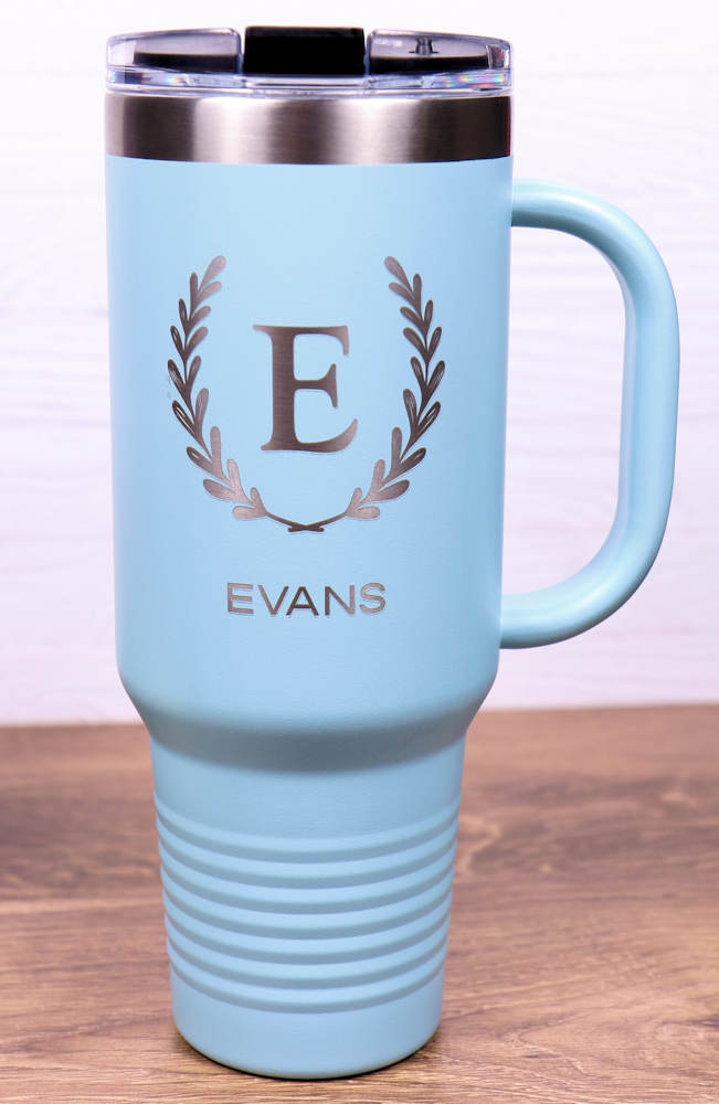 Travel Mug 40 oz. Vacuum Insulated Tumbler with Straw - Monogram