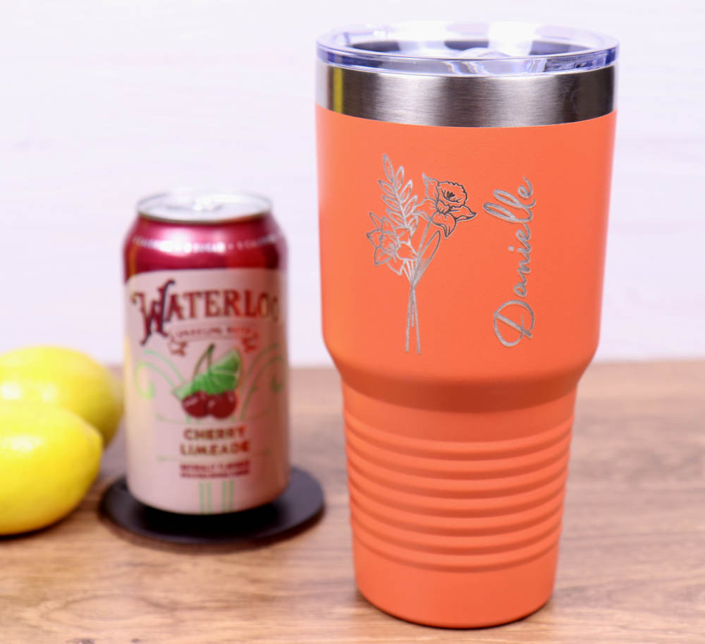 30 oz. Vacuum Insulated Tumbler with Slider Lid - Birth Flower