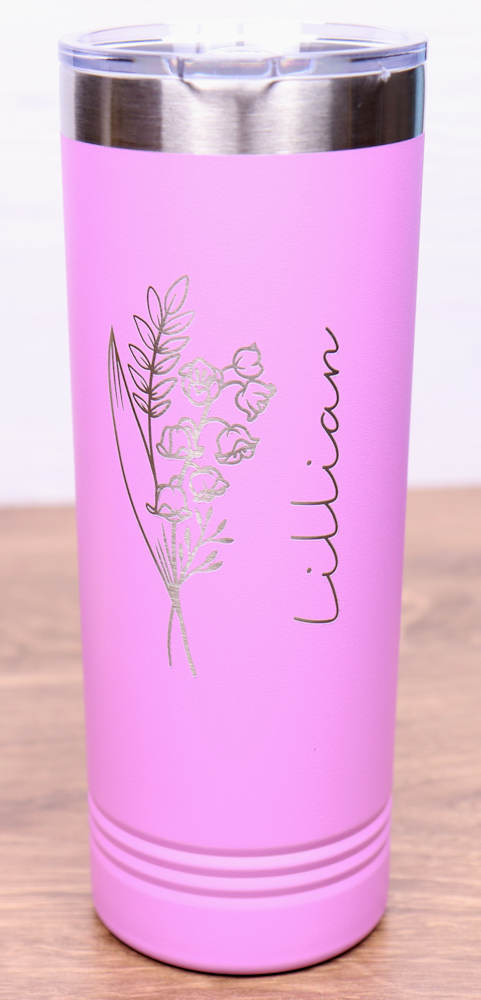 Skinny 22 oz. Vacuum Insulated Tumbler with Slider Lid - Birth Flower