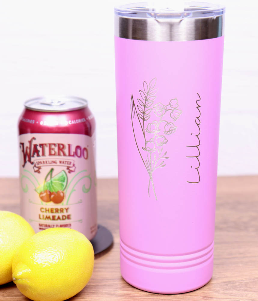 Skinny 22 oz. Vacuum Insulated Tumbler with Slider Lid - Birth Flower