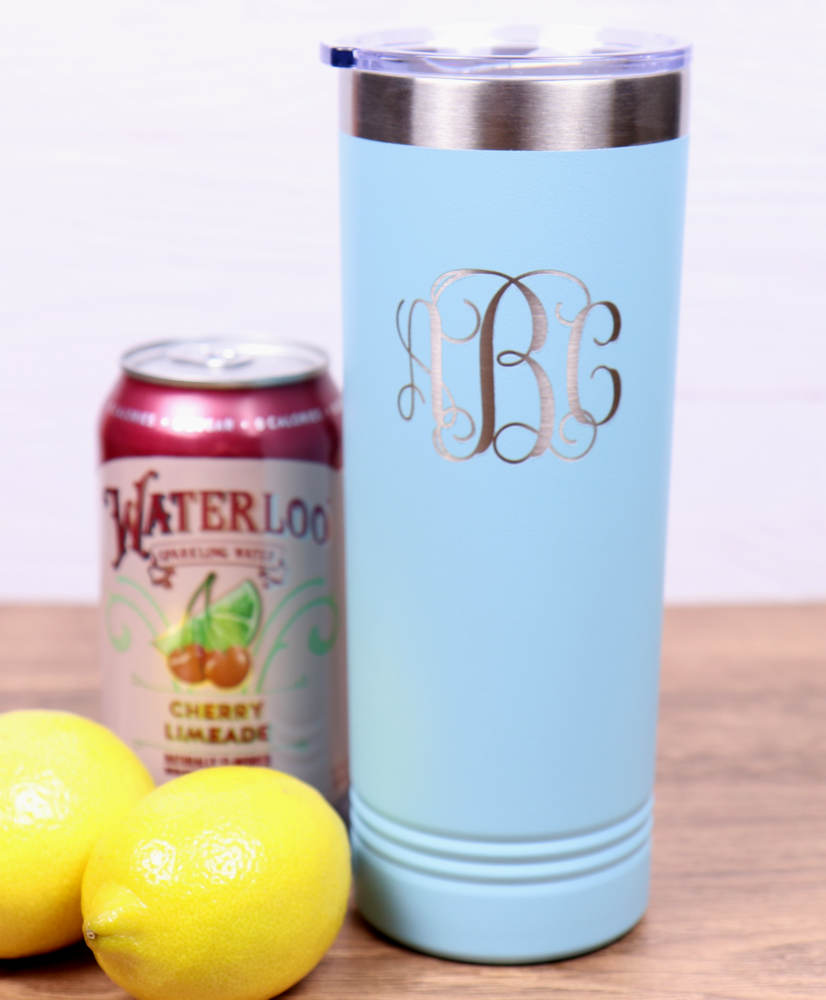 Skinny 22 oz. Vacuum Insulated Tumbler with Slider Lid - Monogram