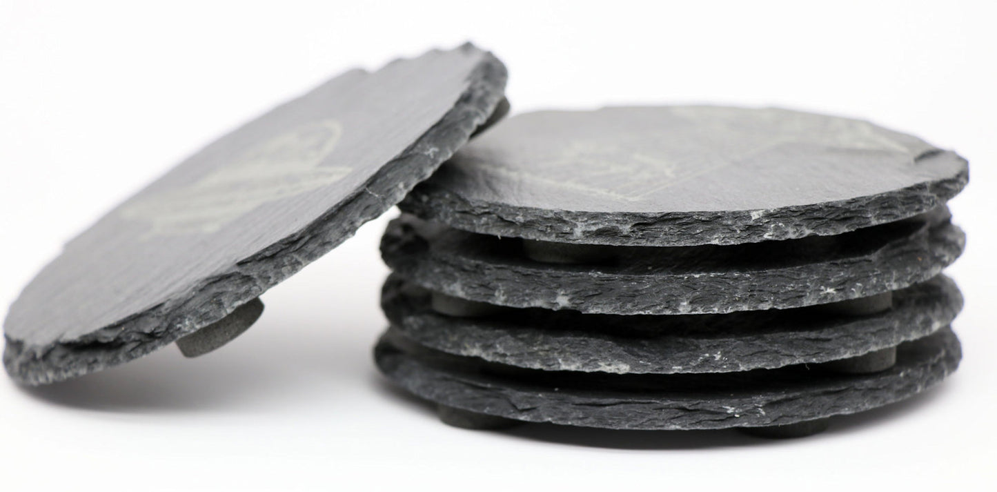 Hands Coaster Set - Round Slate