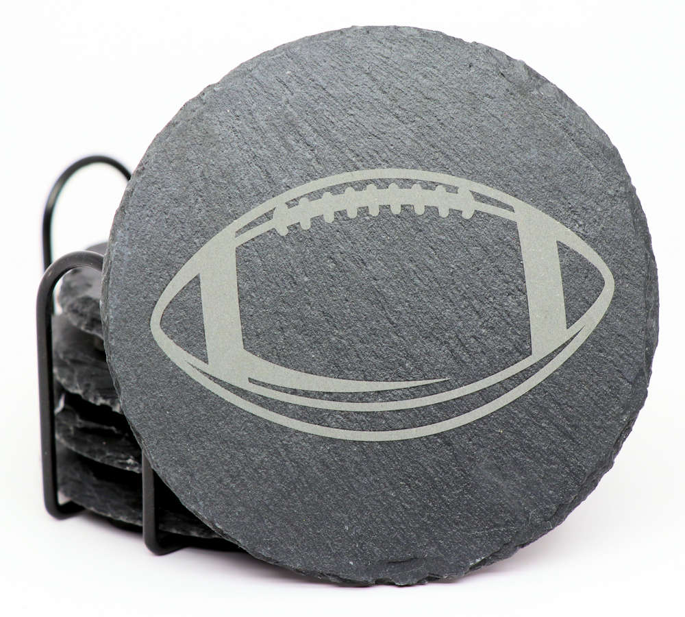 Sports Balls Coasters - Round Slate