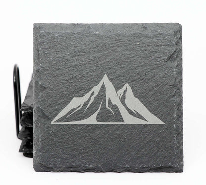 Mountains Coaster Set - Square Slate