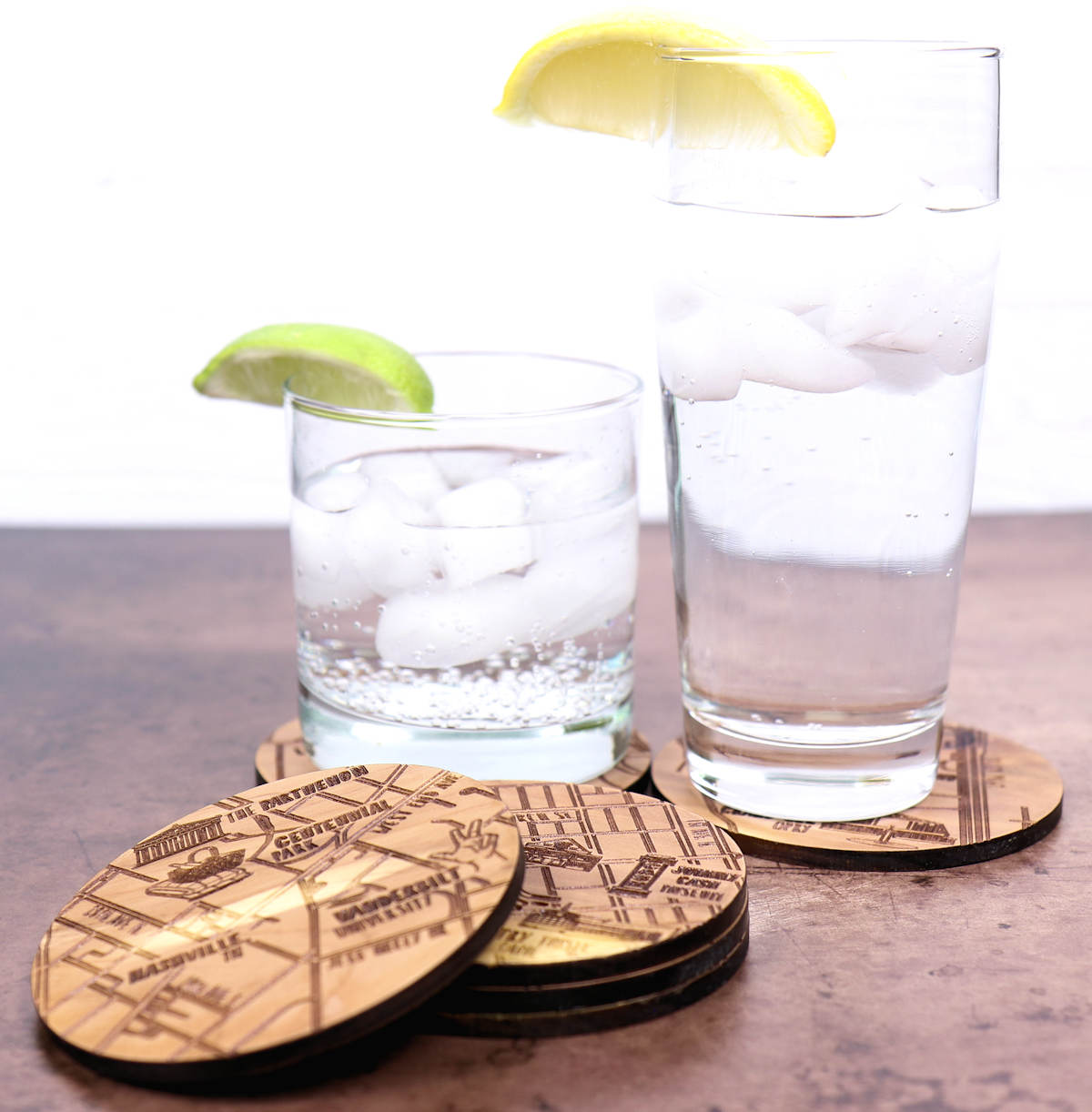 Nashville Tennessee Solid Wood Coaster Set