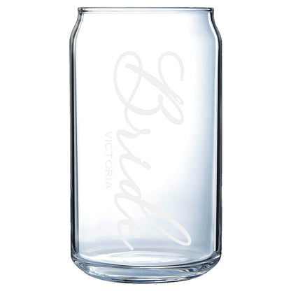 Can Glass 16 Ounce - Wedding