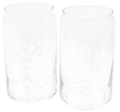 Can Glass 16 Ounce - Wedding