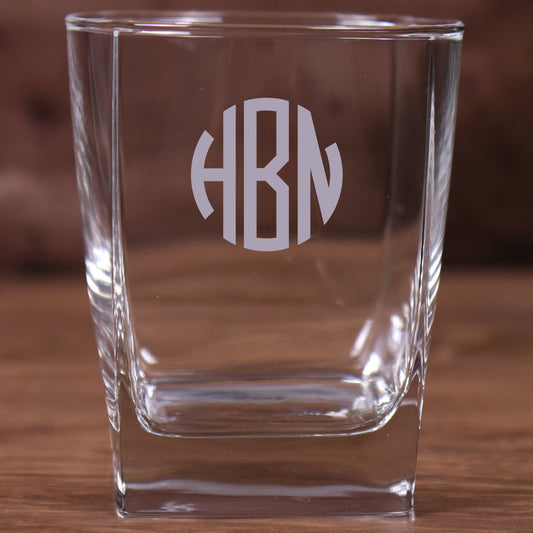 Square Double Old Fashioned 12 Ounce - Monogram